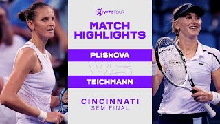 Karolina Pliskova vs Jil Teichmann  2021 Cincinnati Semifinal  WTA Match Highlights [upl. by Kreegar]