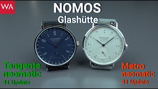 NOMOS Glashütte Metro neomatik 41 Update  NOMOS Glashütte Tangente Update 41 midnight blue [upl. by Yenahc112]