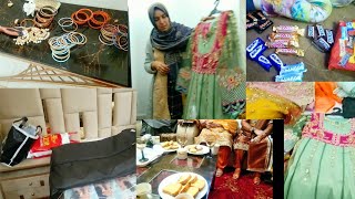 New furniture setting🌸  Bidd ki packing💞  shadi k dresses dekh lein🌷 Pakistani vlogs [upl. by Hobart]