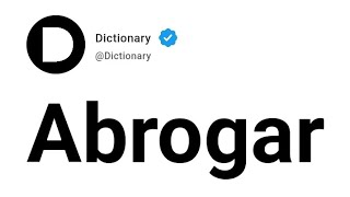 Abrogar Meaning In English [upl. by Nema193]