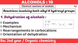 Methods of Preparation of Alkenes  Dehydration of Alcohols  ch8  12th class chemistry [upl. by Ravaj]