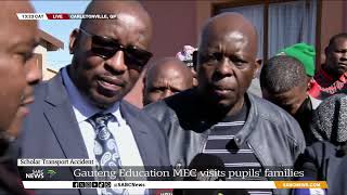 Scholar Transport Crash  Gauteng education transport MECs visit families of pupils killed [upl. by Milore]