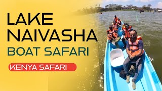 Lake Naivasha boat safari in Kenya as a part of trip to Masai Mara National Reserve [upl. by Ozzy]