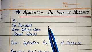 Application for Leave Of Absence  Application for Absence in English [upl. by Worthy]