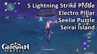 5 Lightning Strike Probe Electro Pillar Seelie Puzzle Seirai Island Genshin [upl. by Feeley]