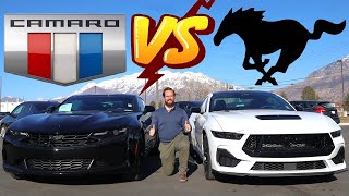 2024 Chevy Camaro V8 vs 2024 Ford Mustang V8 Which Muscle Car Is Best [upl. by Aronos938]