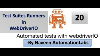 How to create Test Suites Runners in WebDriverIO  Part  20 [upl. by Mata]