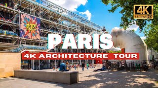 🇫🇷 Paris Walking Tour  Complete Centre Pompidou Architecture Walking Tour  4K HDR  60fps [upl. by Milzie]