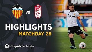 Highlights Valencia CF vs Granada CF 21 [upl. by Nalor]