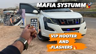 Installed VIP HOOTER in our Project Xuv500 🔥 police light installation in carअब लग रही है बवाल🫠🔥 [upl. by Skvorak145]