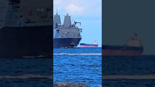 LIBERTY SHIP PASSING🇺🇲⚓🫡LPD21 USNavy liberty 50cal usa shipbattleship warshipMissilewow [upl. by Culbertson]