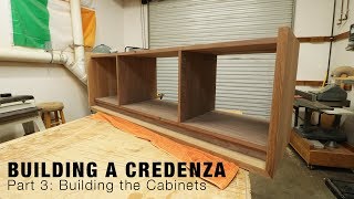 Building the Credenza Cabinets  Modern Credenza Build  Part 3 [upl. by Annaet]