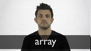 How to pronounce ARRAY in British English [upl. by Walrath]