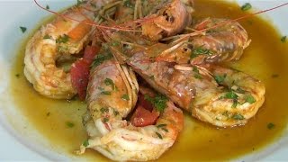 Camarones Langostino al ajillo Chef Stefano Barbato [upl. by Nelia704]