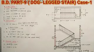 BD Part9 DogLegged StaircasePlan amp Sectional Elevation For Deploma 2nd Year Students [upl. by Mannes]