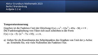 Abitur Mathematik Grundkurs 2023 BerlinBrandenburg Aufgabe 22 a [upl. by Jamel]