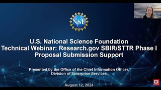 NSF SBIRSTTR Phase I Proposal Submission Technical Webinar [upl. by Zigmund377]