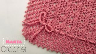 Mantita o cobija para bebe tejido a crochet gancho tutorial paso a paso [upl. by Nyvar]