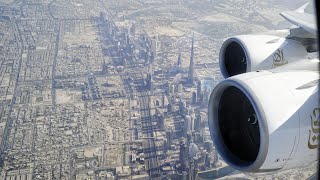 BEST A380 Dubai Take Off EMIRATES Airbus A380 Departs DXB Dubai Intl Airport Burj Khalifa View [upl. by Lani]