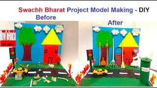 swachh bharat project model making  working model abhiyan 2024  health amp cleanliness  howtofunda [upl. by Hutchins393]