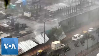 Powerful Cyclone Brings Intense Rain Wind to Mumbai India  VOANews [upl. by Airtina395]