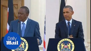 Obama and Kenyan President clash over gay rights in Africa  Daily Mail [upl. by Safire230]