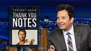 Thank You Notes JD Vance Glen Powell and His Dog Brisket  The Tonight Show [upl. by Port]