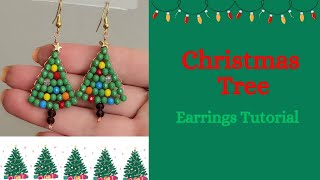 Christmas Tree Earrings Tutorial [upl. by Maxama524]