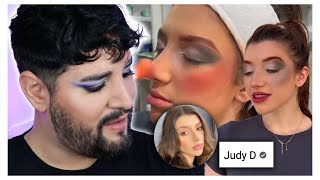 This Is The Worst Makeup Ever  Pro MUA reacts to Judy D Worst Reviewed Makeup Artist [upl. by Earised]