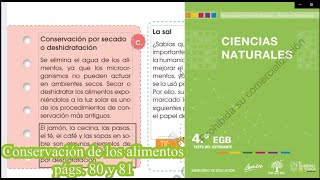 Conservación de los alimentos págs 80 y 81 Texto de Ciencias Naturales 4°EGB [upl. by Namlak]