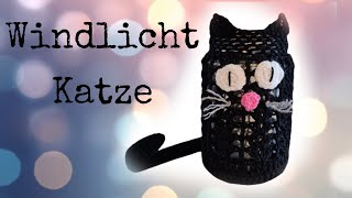 Katzen Windlicht häkeln upcycling [upl. by Leupold]