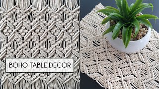 Macrame Table Mat Tutorial NEW Diamond Pattern  BOHO Table Decor [upl. by Niliak]