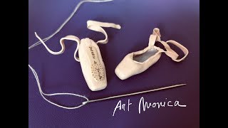 Repetto Pointe Shoes Polymer Clay  Miniature DIY [upl. by Worra805]