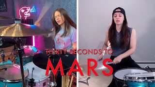 Thirty Seconds To Mars  From Yesterday  Drum Cover Ft KristinaSchiano [upl. by Aropizt]