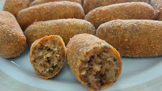 CROQUETE DE CARNE MOÍDA  SUPER FÁCIL RÁPIDO E DELICIOSO Mônica Kowales [upl. by Anitsuj]