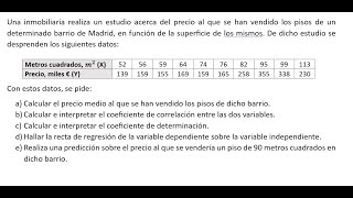 Estadística bidimensional  Ejercicio resuelto [upl. by Lenci]