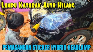 Pasang Sticker Hybrid Untuk Head Lamp  Cara Ampuh Membuat Lampu Mobil Jadi Baru modifikasimobil [upl. by Ynaitirb]