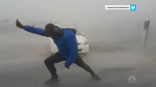 Storm Chaser Battles Hurricane Irma’s Powerful Winds  NBC News [upl. by Amorita]