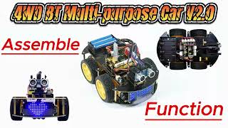 KS0470 4WD BT Robot Car V20 Kit for Arduino（Building the Perfect Robot）KEYESTUDIOOFFICAL [upl. by Zumstein]