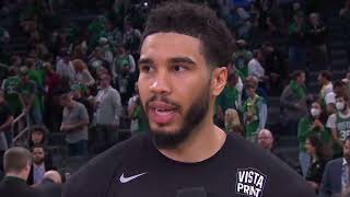 Jayson Tatum talks Game 7 win Postgame Interview 🎤 [upl. by Westberg]