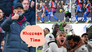 Kloppage Time91st min Harvey Elliott strike vs Crystal Palace sends Liverpool top of the table [upl. by Mintun]