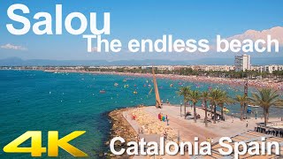 Tiny Tour  Salou Spain  Walk along the beach 2019 Summer [upl. by Ennayoj]