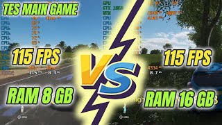 Main Game di RAM 8 GB VS Main Game Di RAM 16 GB [upl. by Aneles]