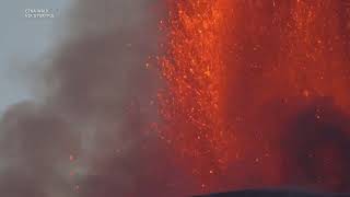 Bright Lava Spews From Etna Amid Eruption [upl. by Anitsirhcairam954]