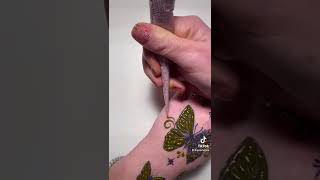 Two Tone Effect Using Henna amp Black Temp Tattoos 🦋 [upl. by Naujud]