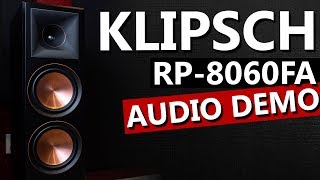 Klipsch RP8060FA Reference Premiere Speakers with Parasound HINT6  Audio Demo [upl. by Tselec]