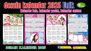 DESAIN KALENDER TAHUN 2025 UNIK CORELDRAW [upl. by Felise]