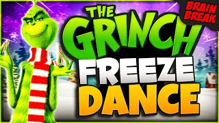 The Grinch Freeze Dance Yoga  Christmas Brain Break  Winter Just Dance  GoNoodle Inspired [upl. by Hump]