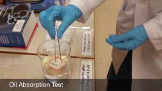 Oil absorption test using cellulose aerogels from paper waste [upl. by Scammon]