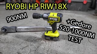 RYOBI RIW18X 900NM Klucz Udarowy HP  TEST  DYNO Test 1000NM z kluczem GEDORE 5201000NM [upl. by Johnath862]